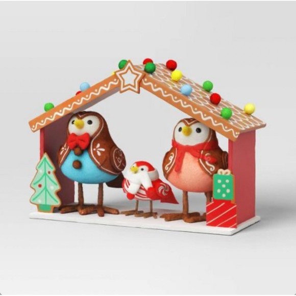 Target Other - 4pc Featherly Friends Gingerbread Fabric Bird Christmas Figurine Set Won…
